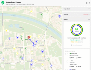 Urban Score Zagreb slika ekrana s ocjenom